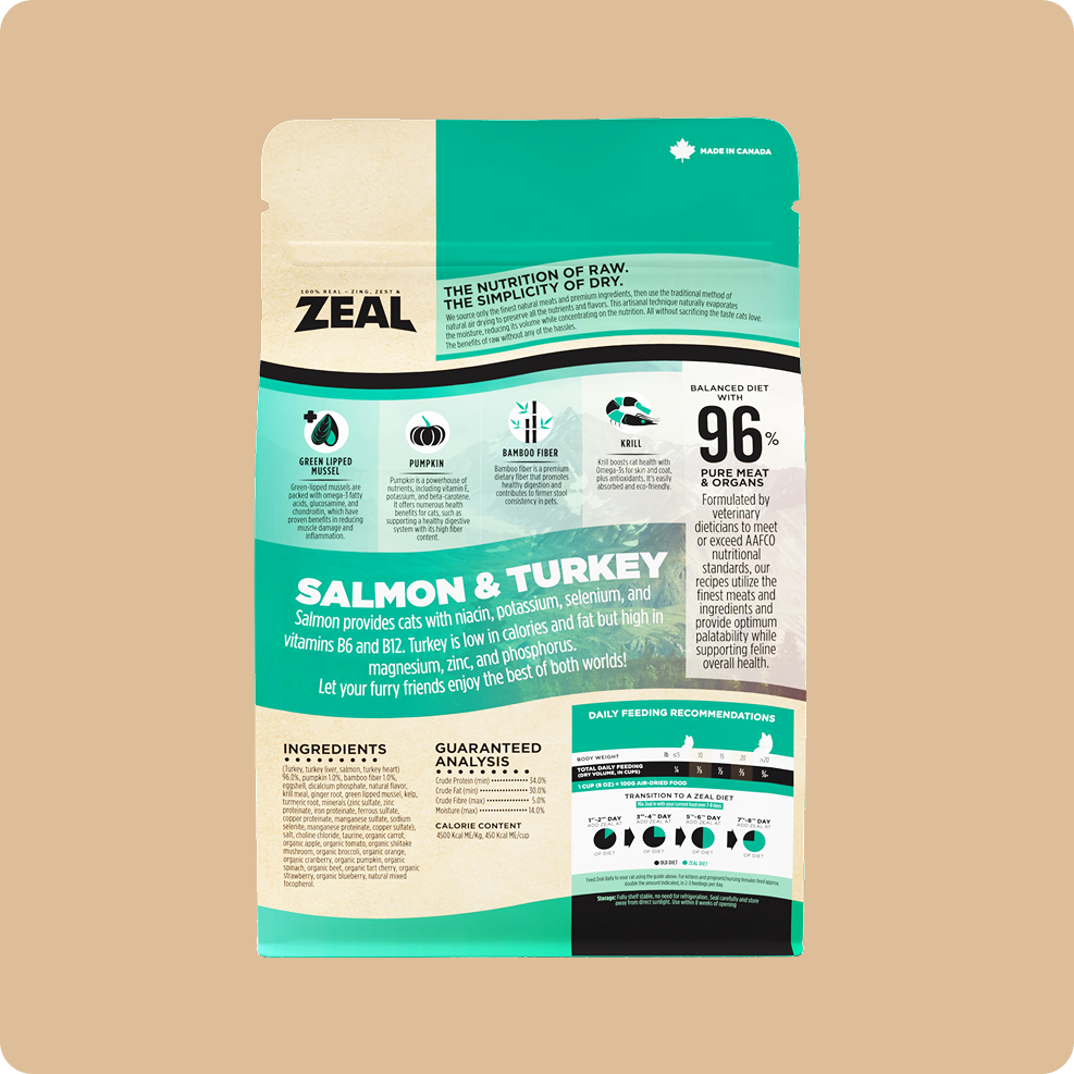 Salmon & Turkey Recipe Air-Dried Food For Cats