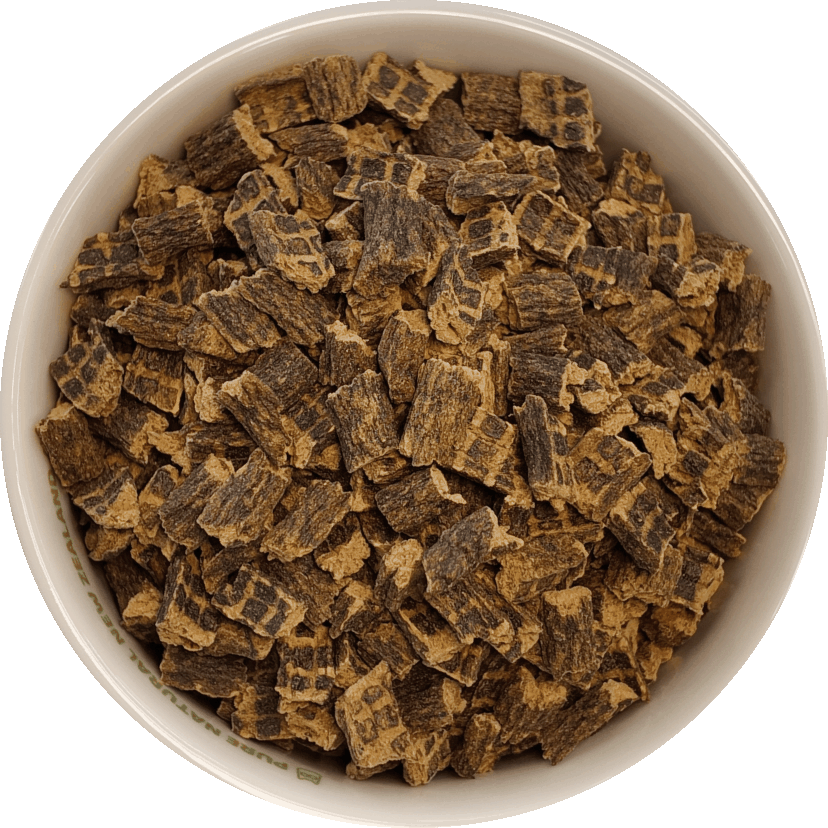 A bowl of ZEAL air-dried dog food
